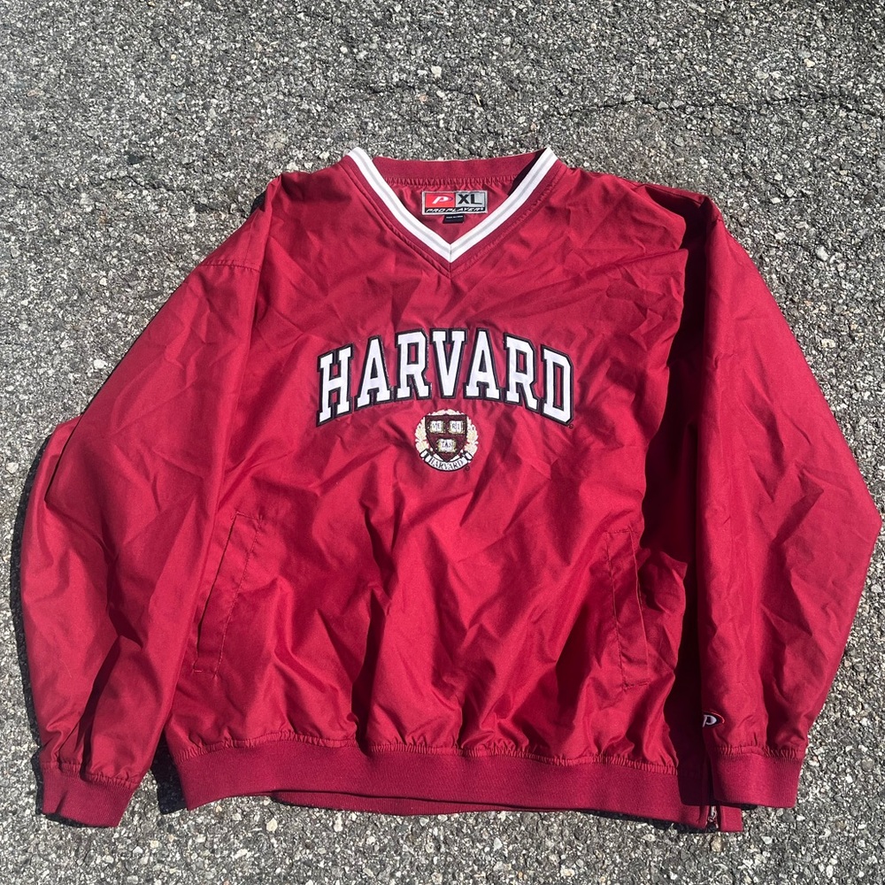 Vintage Harvard University Windbreaker Jacket XL Pro Player
